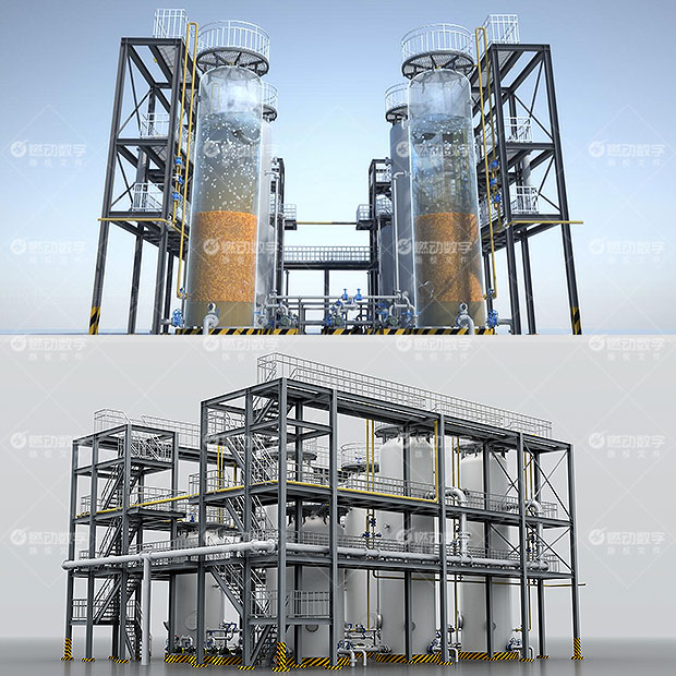 梯度復(fù)合臭氧催化氧化技術(shù)三維動(dòng)畫(huà)演示